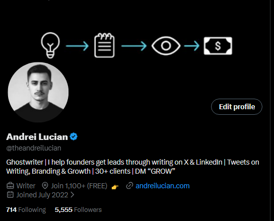 Andrei Lucian X profile — 5,555 followers