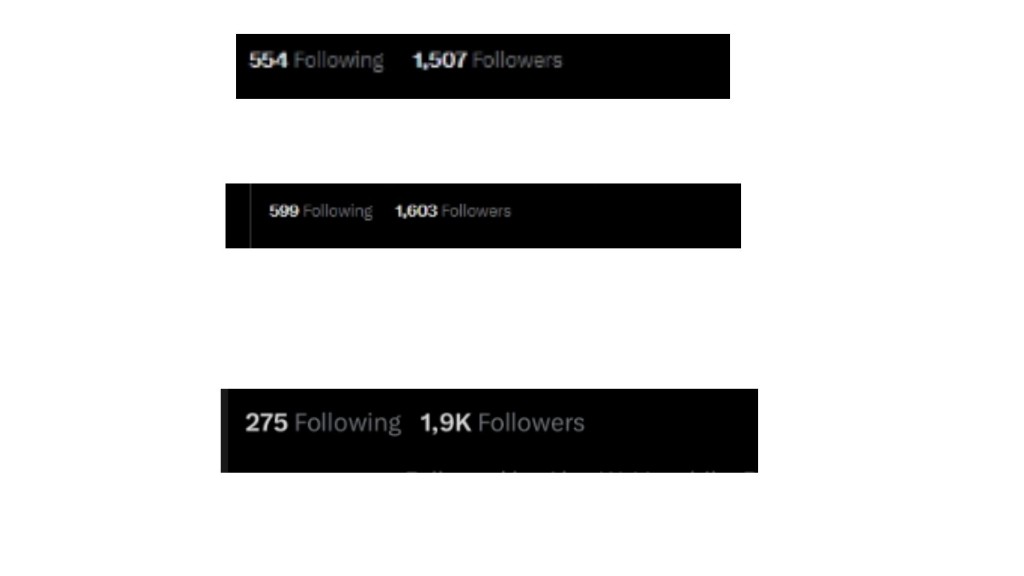 Iris W. follower progression to 1.9K