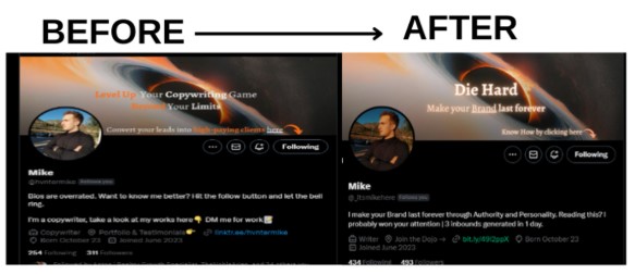 Mike before after